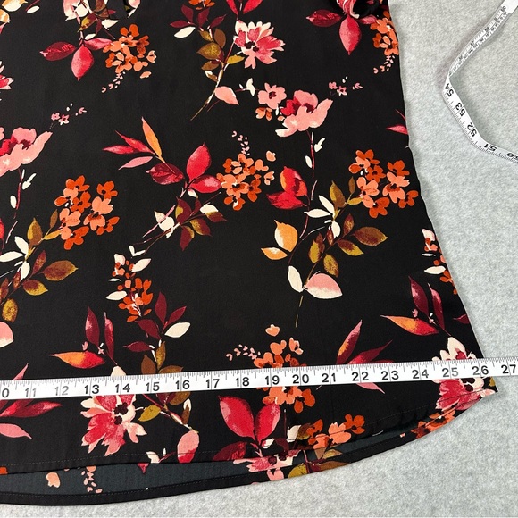 MAURICES Womens Plus Size XXL Black Floral Flutter Sleeve V Neck Top Shirt - Picture 4 of 10